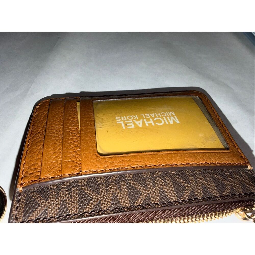 Michael Kors Fulton Small Top Zip Coinpouch With ID, Brown/Acorn - Picture 5 of 5